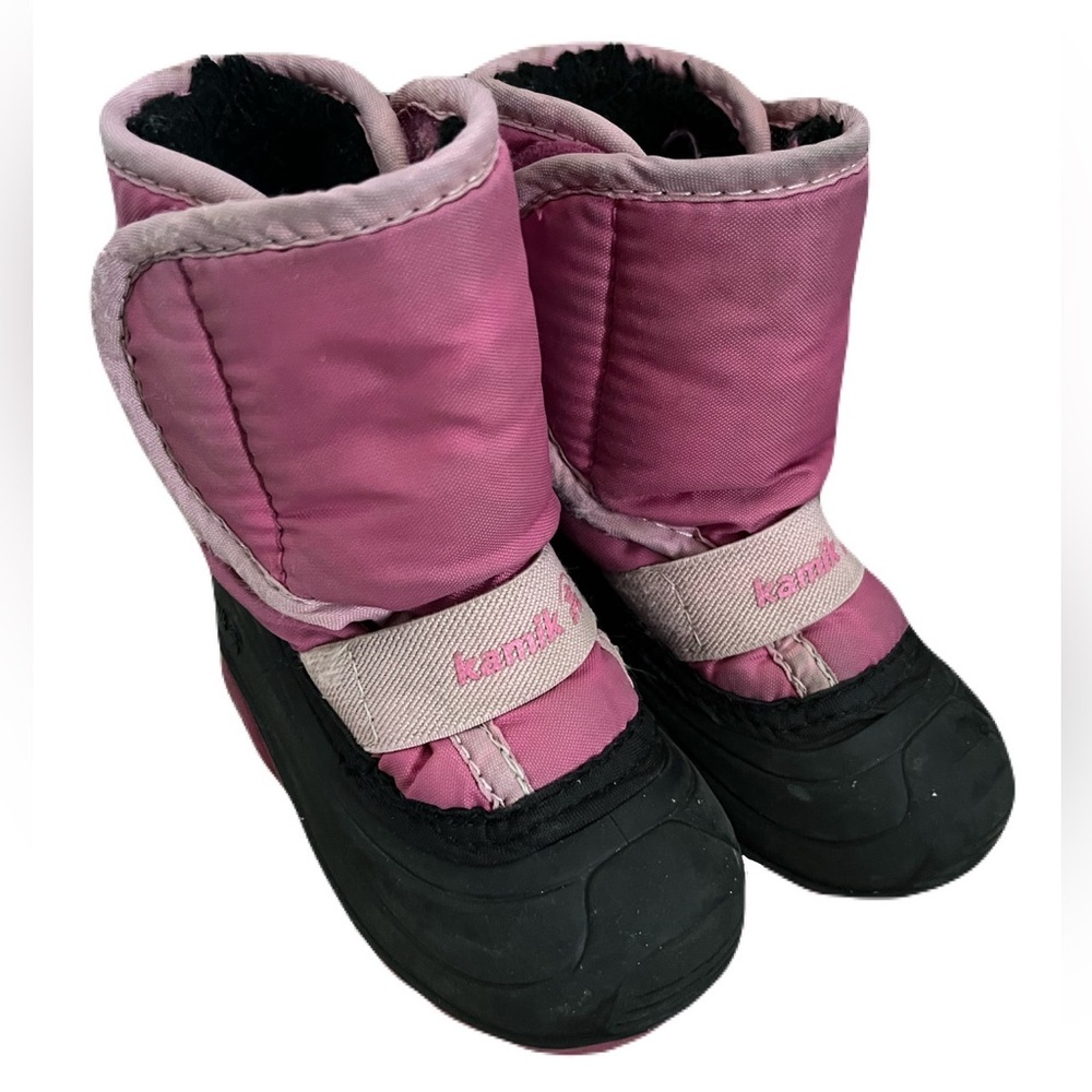 Kamik Kids Pink and Black Snow Boots